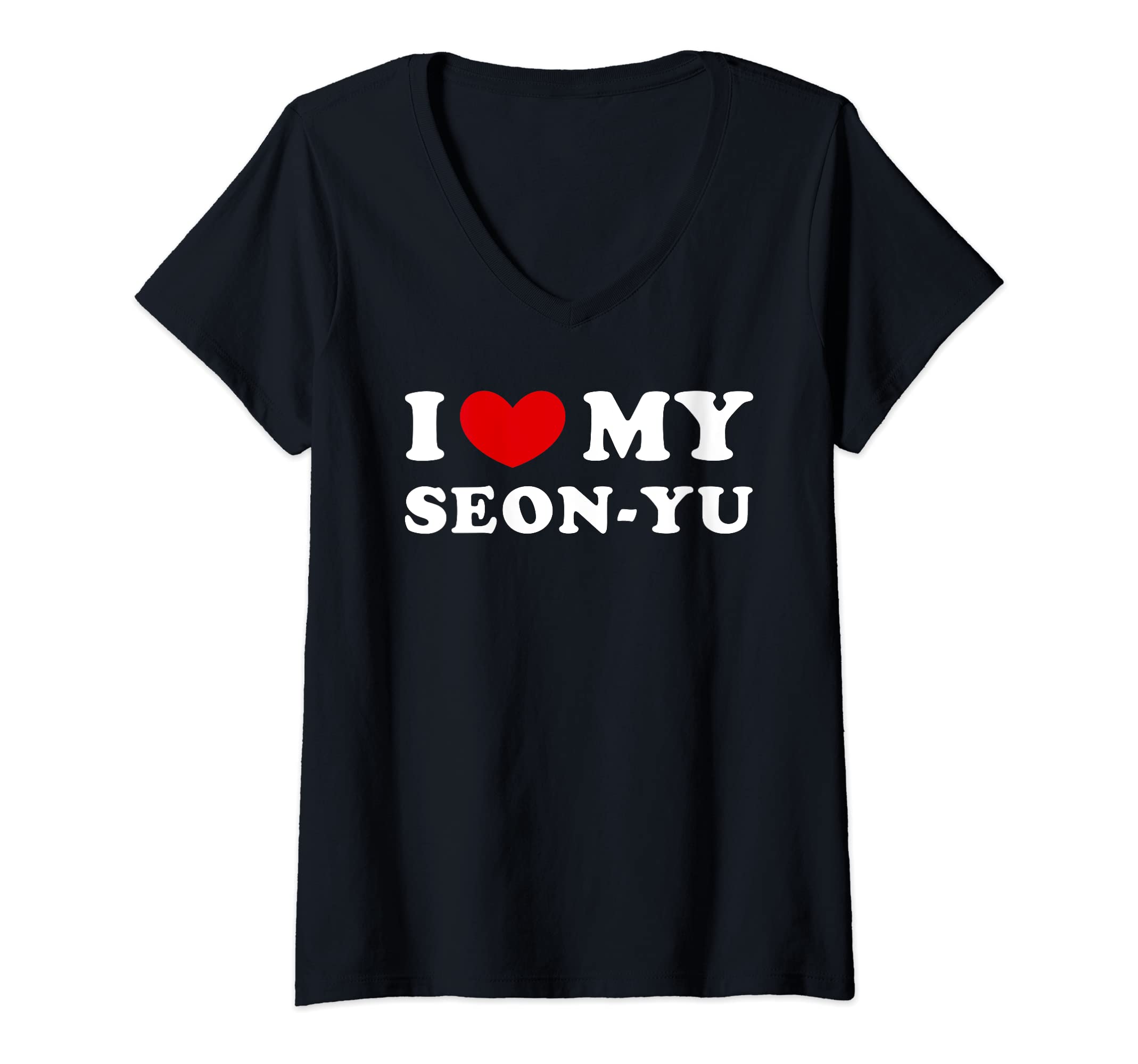 I Love My Seon-Yu, I Heart My Seon-Yu V-Neck T-Shirt