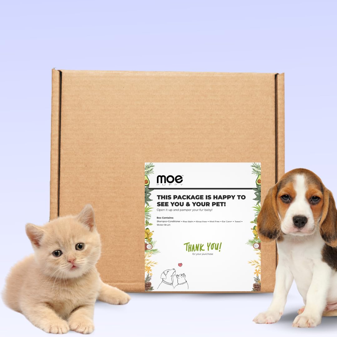 Moe Puppy 7 in 1 Grooming Kit Combo for Pets|Dog Shampoo 300ml+Dry Shampoo 150ml+Paw Balm 30g+Detangling Spray 200ml+Ear Care 100ml + Dental Spray 100ml +Towel|Made with Natural Ingredients (B0CLYJL1W8) Amazon Price History, Amazon Price Tracker