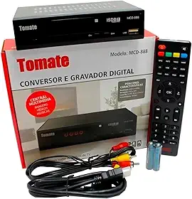 Conversor Digital Full HD 1080p Com Gravador USB HDMI RCA Controle Remoto Para TV Antiga Canal Aberto