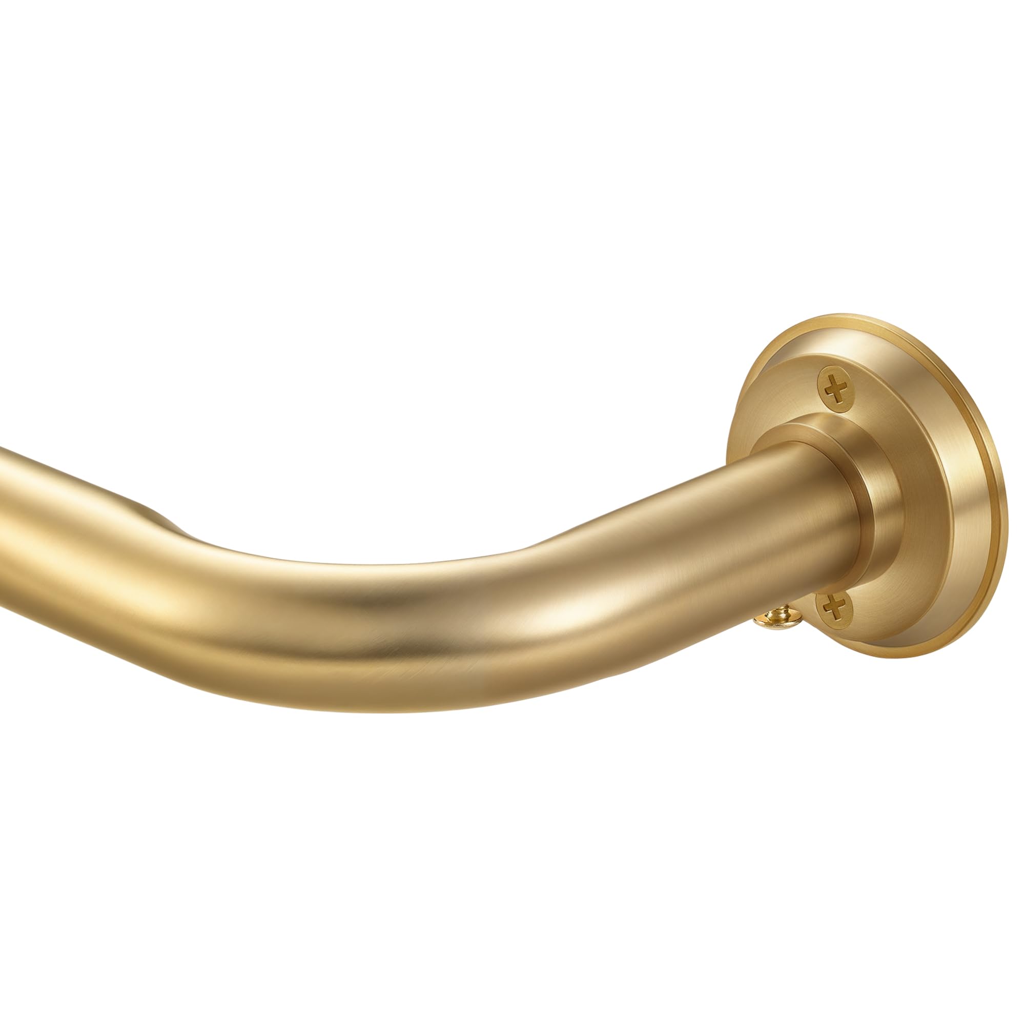 Photo 1 of 1 1/8 Inch Diameter Room Darkening Curtain Rods 110-160”, Heavy Duty Window Wrap Around Drapery Rod with Aluminum Bracket, Accessories, Wall Mounted Ceiling Mounted, Adjustable Length, Brushed Gold