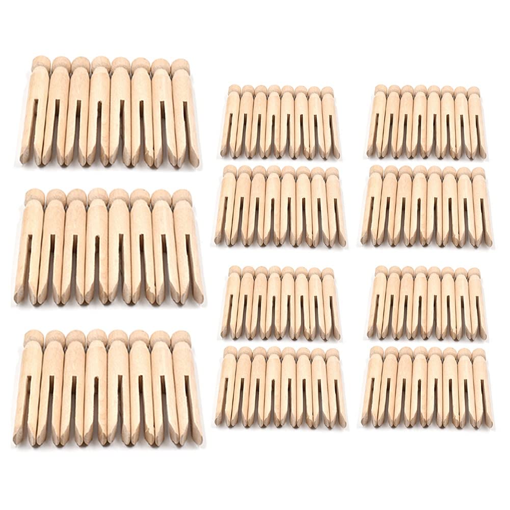 Hndhbfgrt Wood Clothes Pins Pegs Old School 100 Count Round Clothespins Weather Peg Dolls Traditional Peg