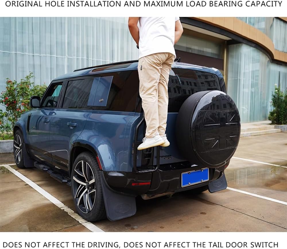 Rear Access Ladder fit for Land Rover Defender 110 90 2020-2025 Black Steel Rack Roof Step Ladder