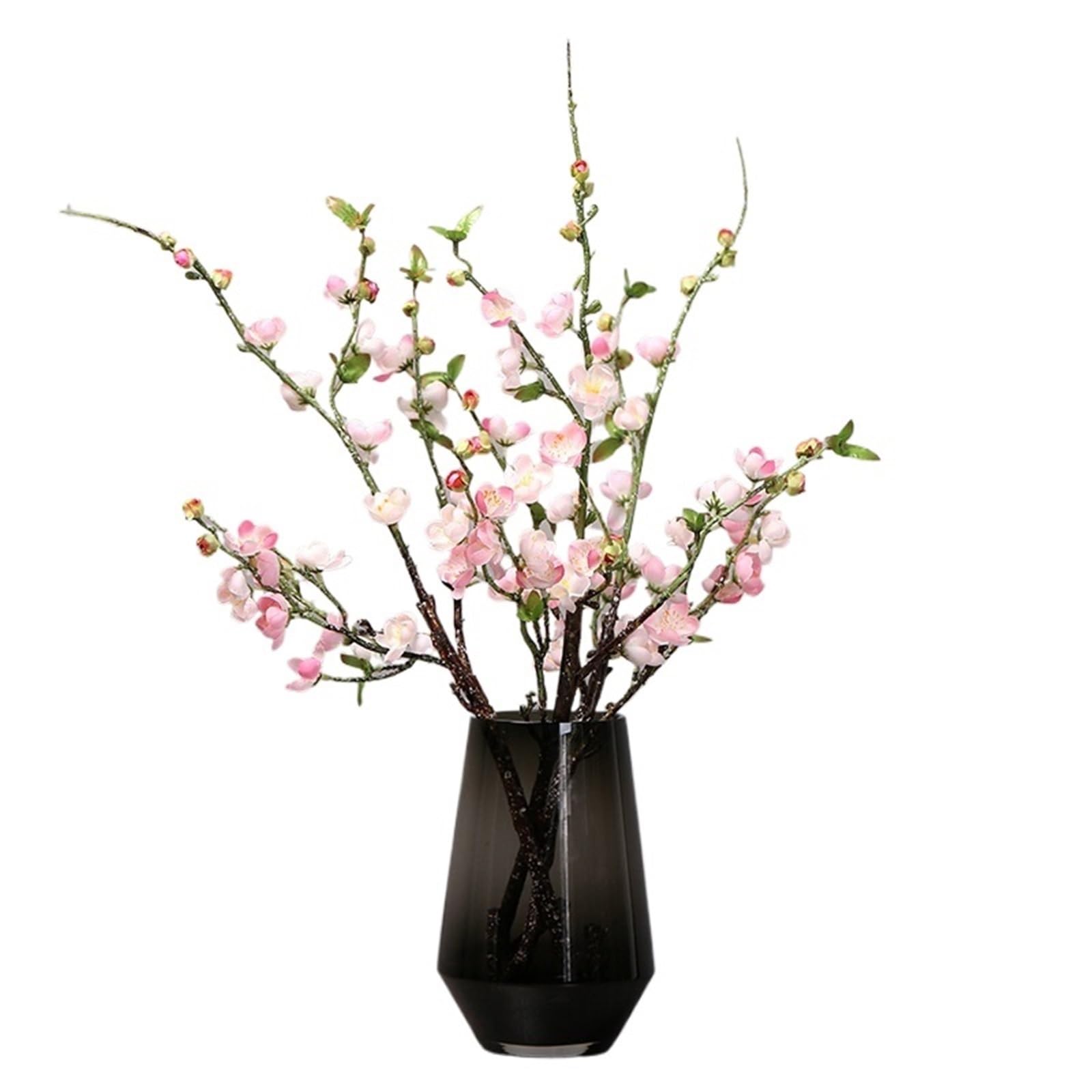 FonHNDG Artificial Flower Branches Artificial Cherry Blossom Flower Branches Silk Peach Spring for Wedding Decoration Plum Arrangement Accessories(Light Pink)
