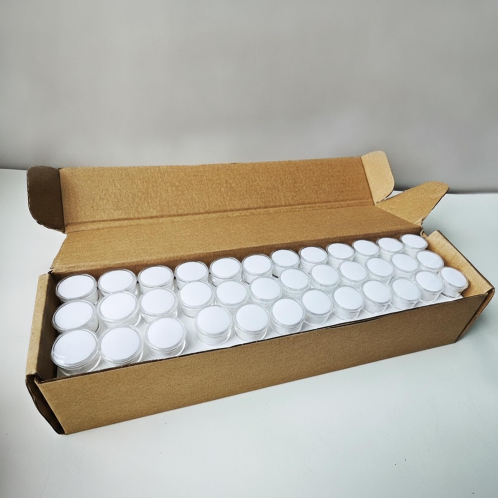 Milageto 144 Piezas Tarro Apilable Transparentes | Compacto, Versátil, Tarro Farmacia con Tapa, para Talleres, Joyeros,