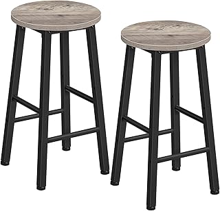 HOOBRO Bar Stools Set of 2, Counter Height Bar Stools, 25.8" Bar Stools for Kitchen Island, Industrial Kitchen Bar Chairs,...