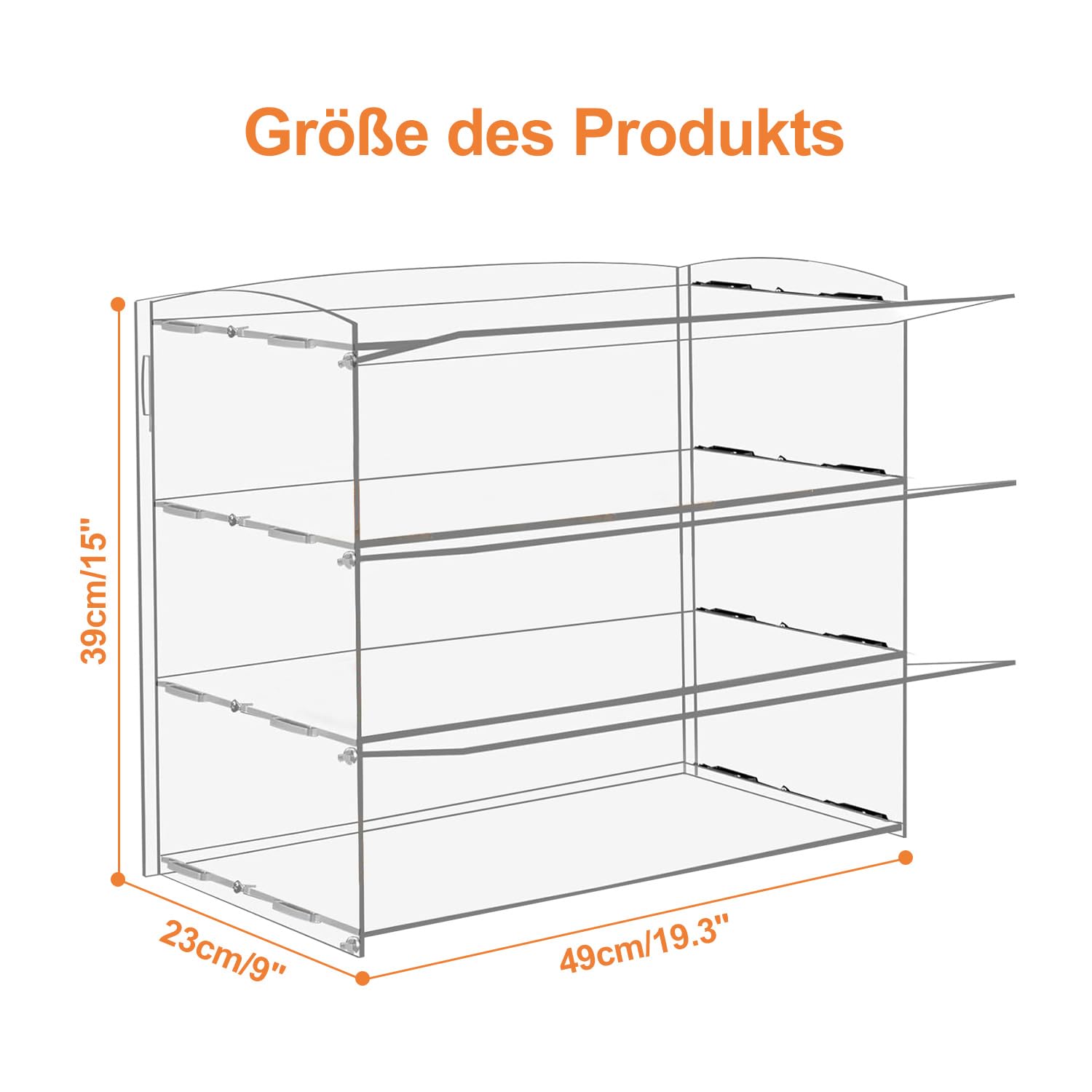 Vitrina acrílica para panadería, vitrina de pastelería, gabinete de pan transparente de 3 niveles, soporte acrílico para pan, galletas, donut, cupcakes para fiestas, eventos, tiendas