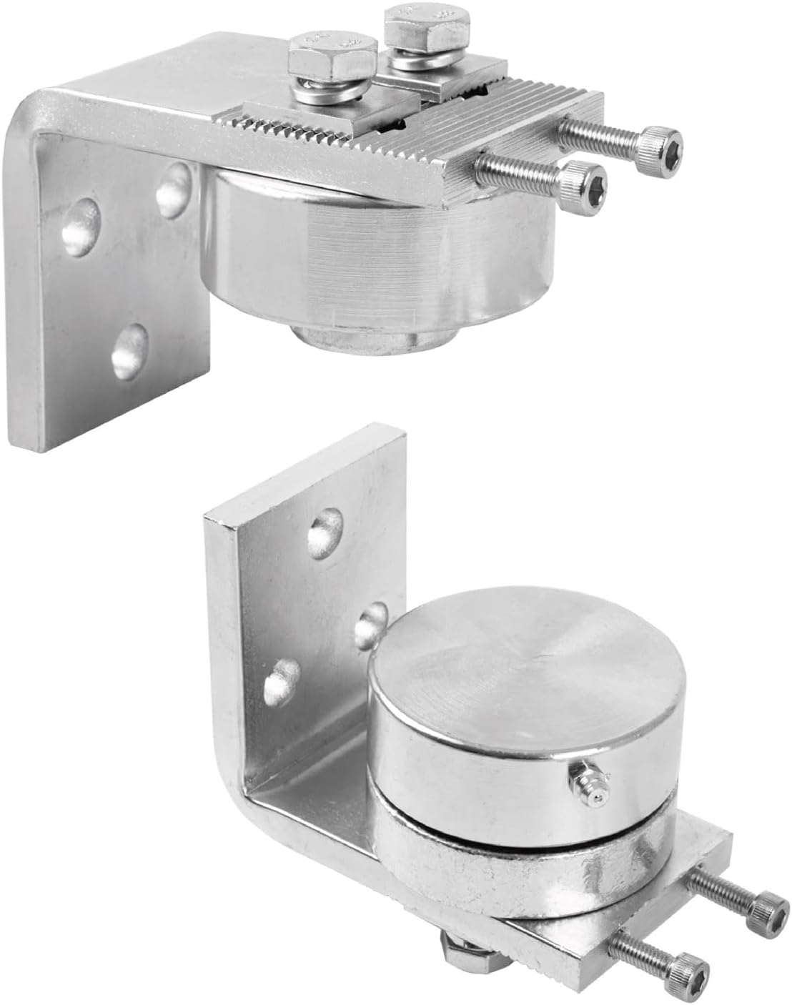 Heavy Duty Ball Bearing Top & Bottom Hinges with L-Bracket for Large Heavy Metal Fence Swing Gate Swing Door Up to 1300 Pounds, Big Size Bolt-on Weld-on Flange Hinge (1 Pair)