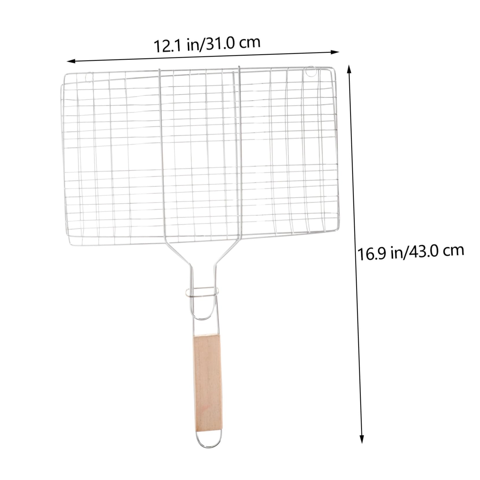 Happyyami Portable Grilling Basket for Fish Vegetables Lightweight Grill Tool with Comfortable Handle for Outdoor Barbecue and Camping Durable Mesh Rack