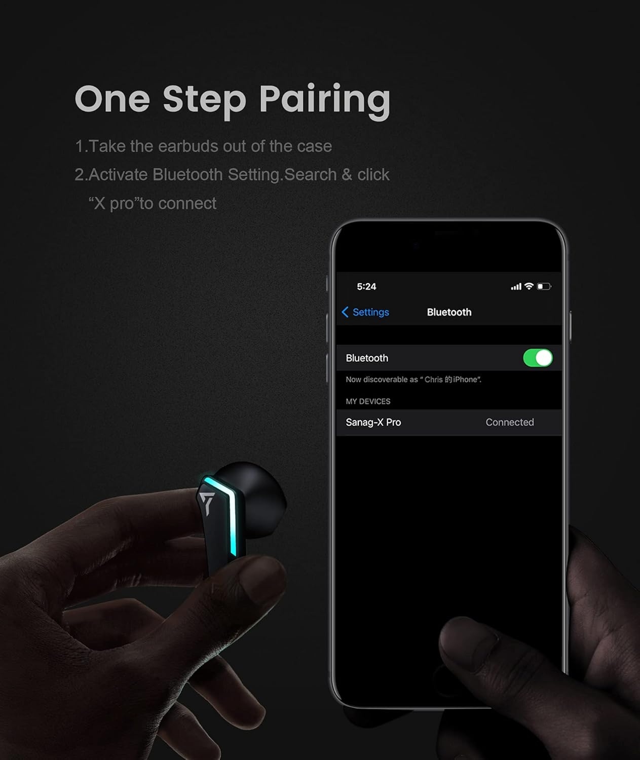 Best Cyber Monday 🔥 Wireless Earbuds, SANAG X PRO Bluetooth Headphones Dual Modes Game/Music Earphones,Premium Fidelity Sound Quality Half in-Ear Headset CVC 8.0 Noise Cancelling Stereo Earbuds 30 Hrs Playtime