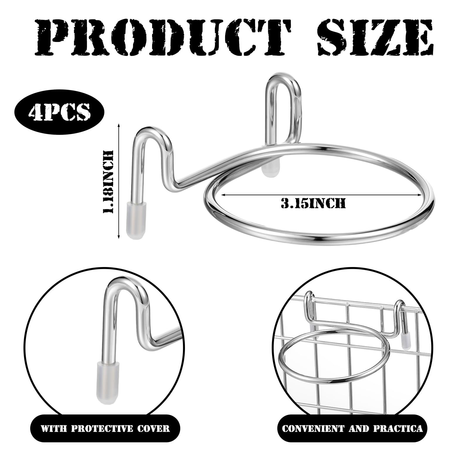 JEWEDECO 4-tlg. Hängebecher Set Für Rollwagen - Praktische Aufbewahrungskörbe