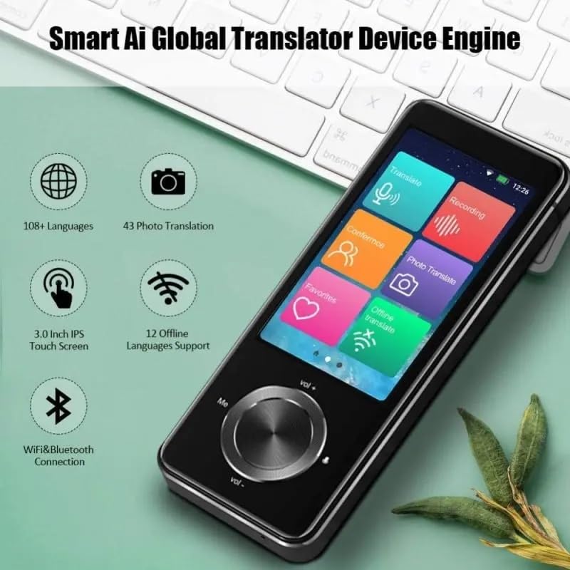 1 appareil de traduction PCS 137 langues Traducteur intelligent Enregistrement vocal en temps réel Machine texte Prend charge 16 hors ligne Transfrontalier(Gold)