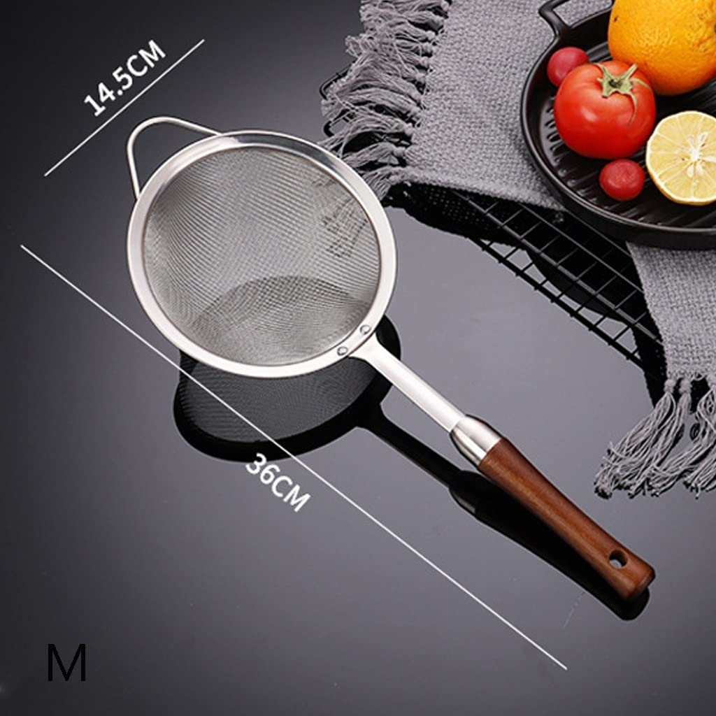 Schaumlöffel Kochlöffel aus Edelstahl mit langem Griff und breitem Ohrdesign mit einfarbigem, stabilem Griff und 1 breiterem Haken Skimmer zum Kochen (Size : Medium)