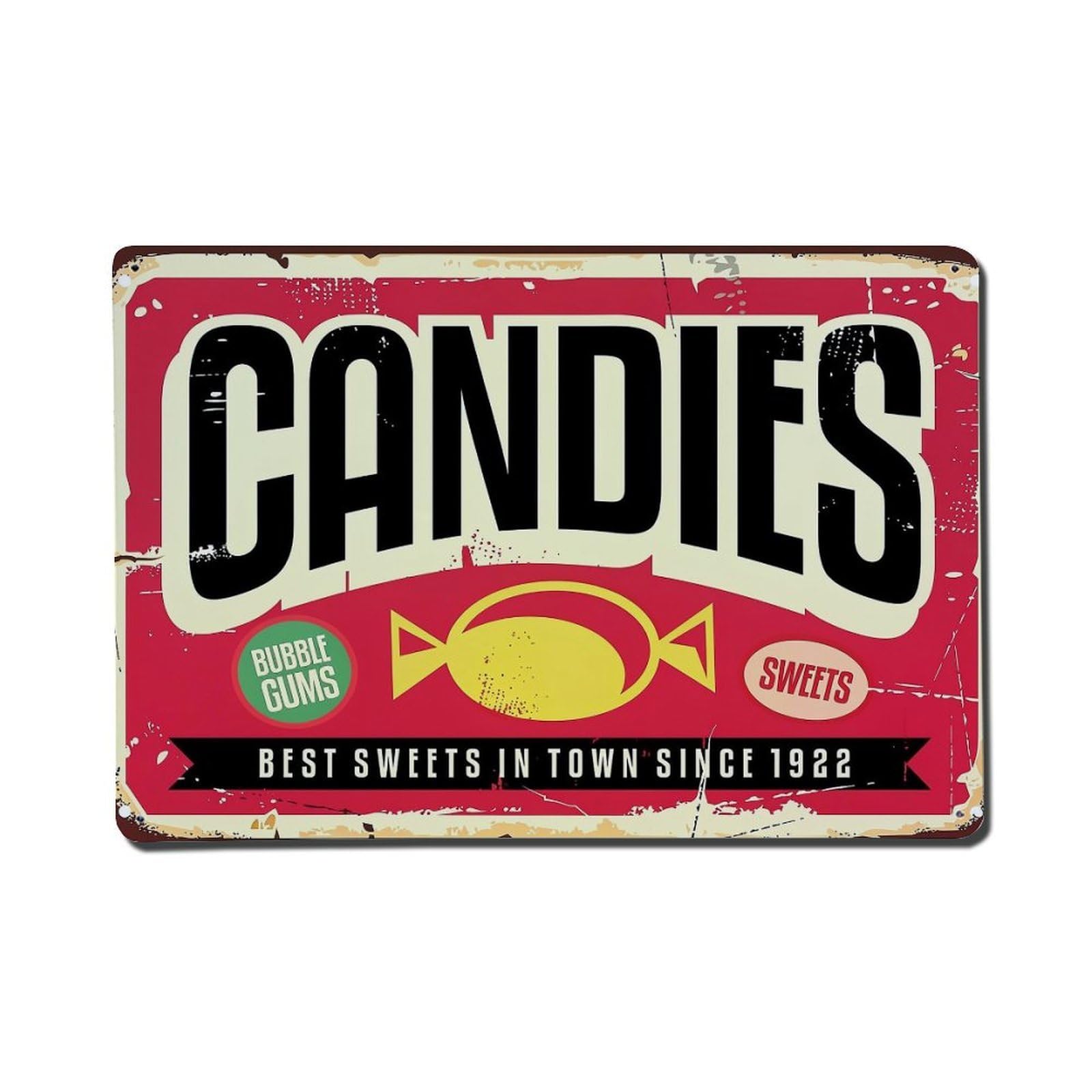 Candies Bubble Gums Sweets Vintage Sign Metal Tin Sign Plaque