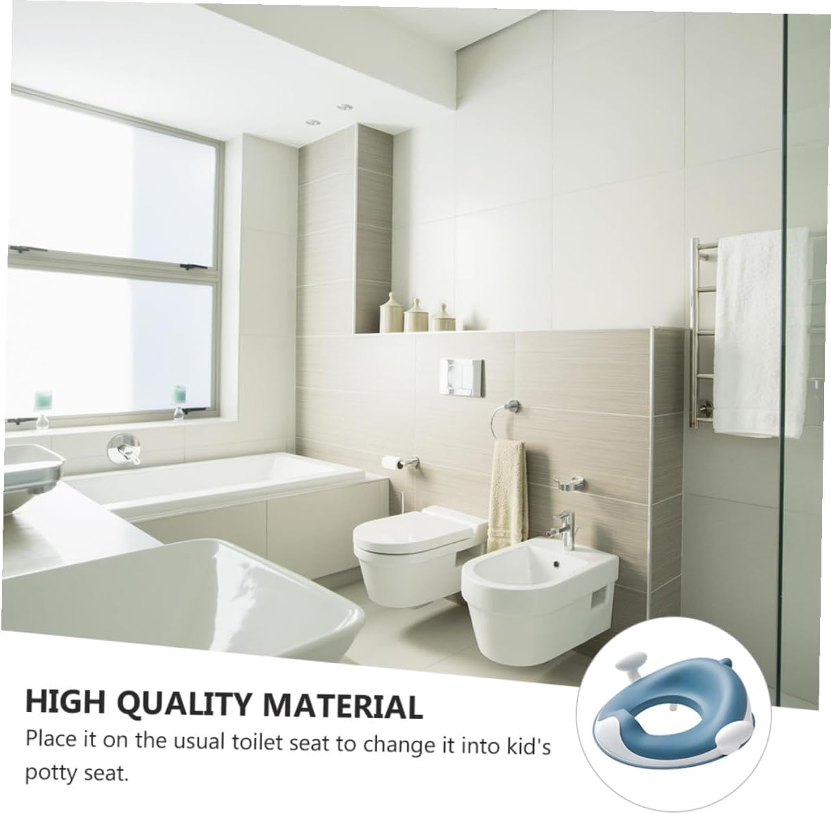 Potty Seat with Double Anti-slip Design Toilet Trainer Ring for Boys and Secure Grip Handles Colorful Toilet Seat for Easy Training