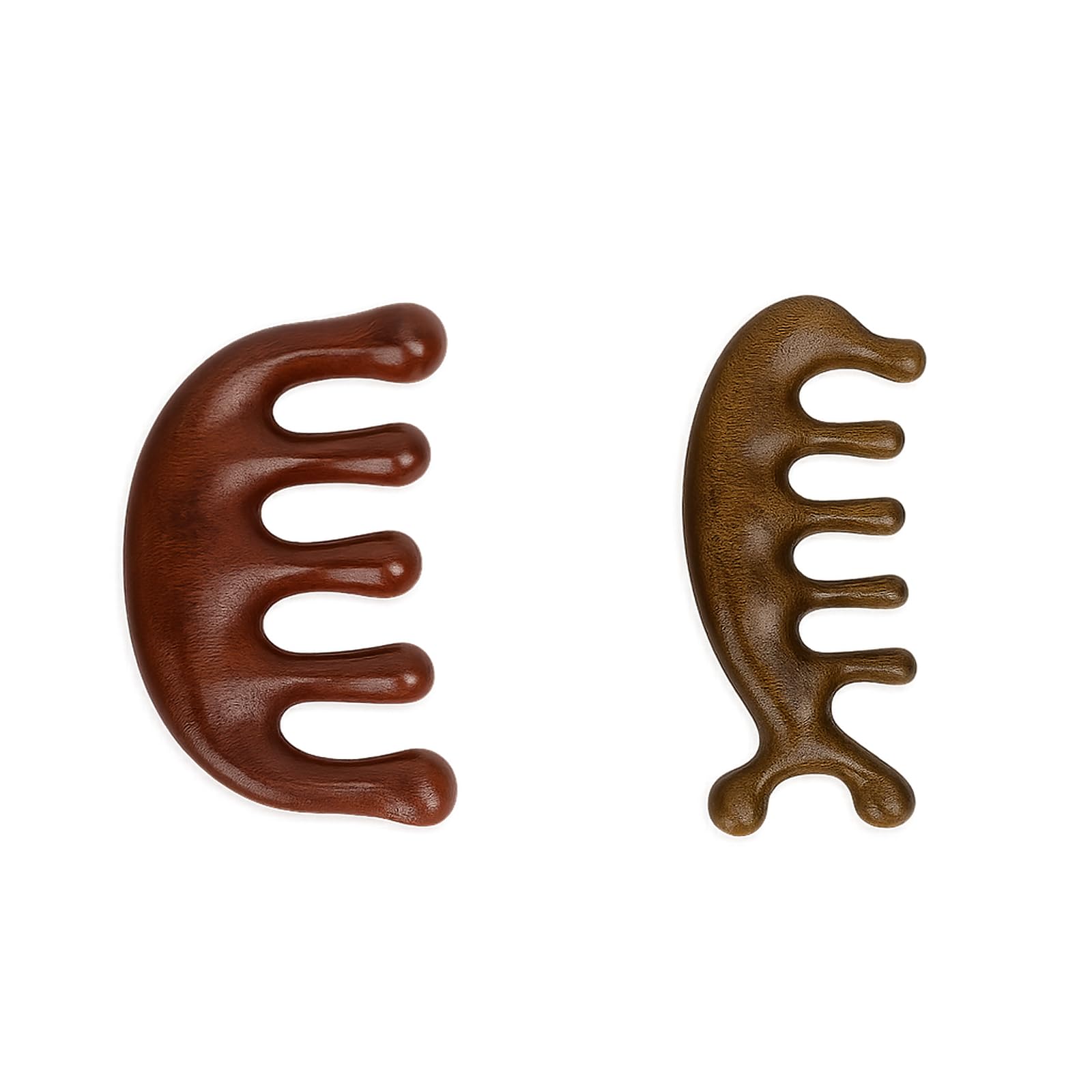 Peine masajeador de cuero cabelludo de madera natural para el crecimiento del cabello, herramienta de masaje de cabeza de 5 garras para aliviar el estrés, terapia Gua Sha y cuero cabelludo