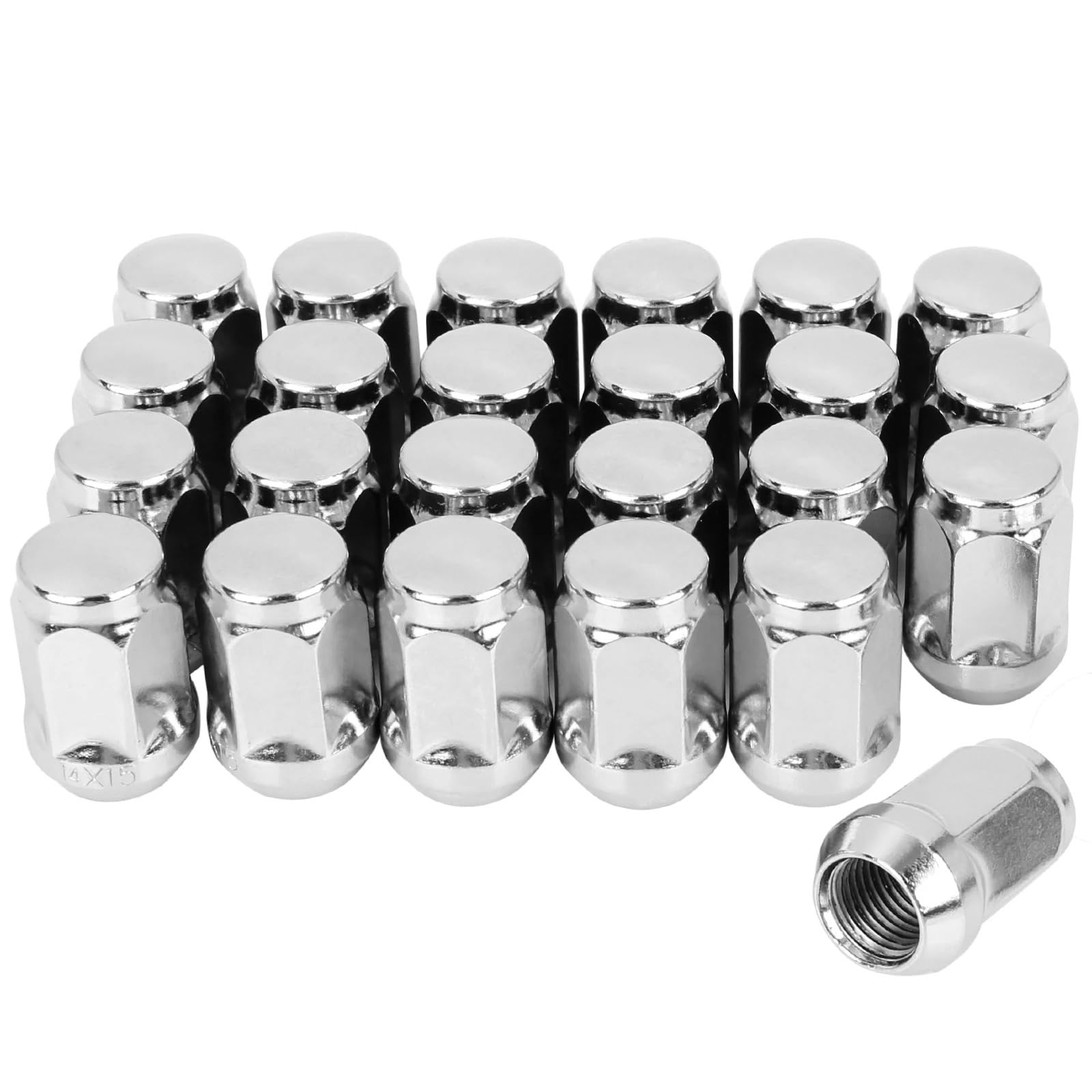 Nakrętki do felg aluminiowych, 4-16 szt. Nakrętek wyścigowych chromowanych, gwint M12/M14, gniazdo stożkowe wybrzuszone, stal