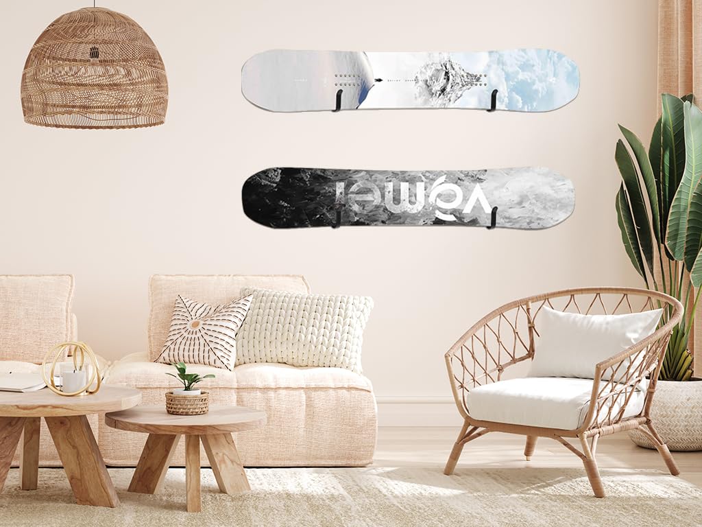 Support Mural pour Snowboard 6 Pièces, Rack Horizontal avec Vis, pour Skateboard, Chambre Garage