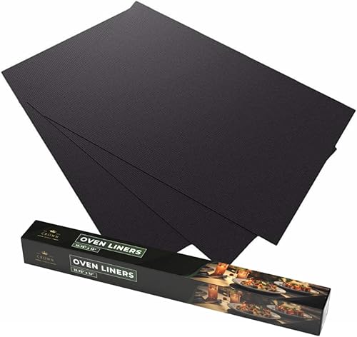 Crown - Juego de 3 forros de horno para la parte inferior del horno, sin BPA y PFOA, resistentes al calor, láminas de teflón para electricidad,