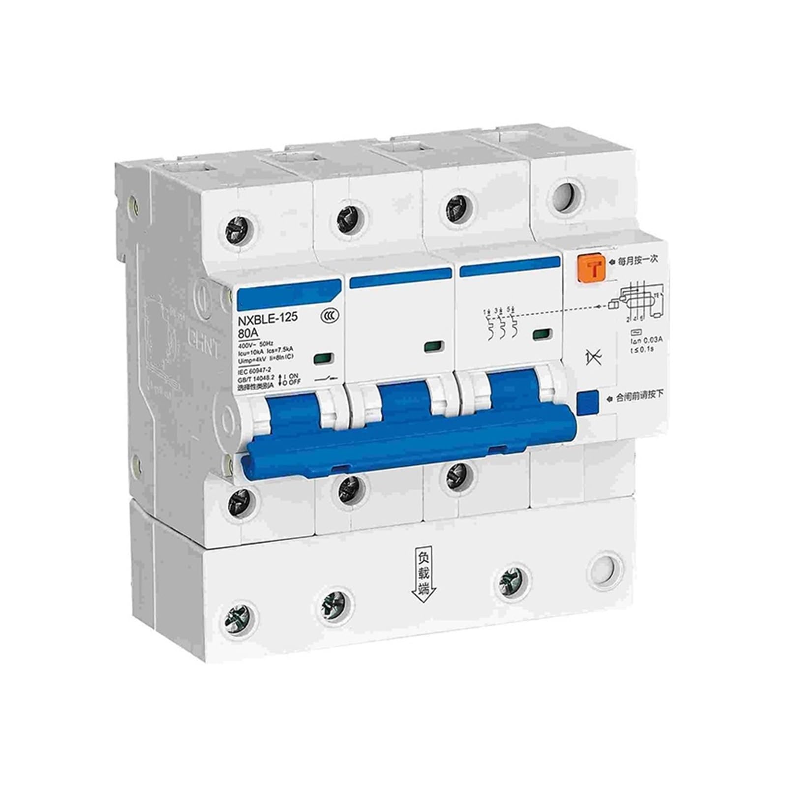 Disjoncteur différentiel NXBLE-125 3P haute performance C80 100 mA - 2