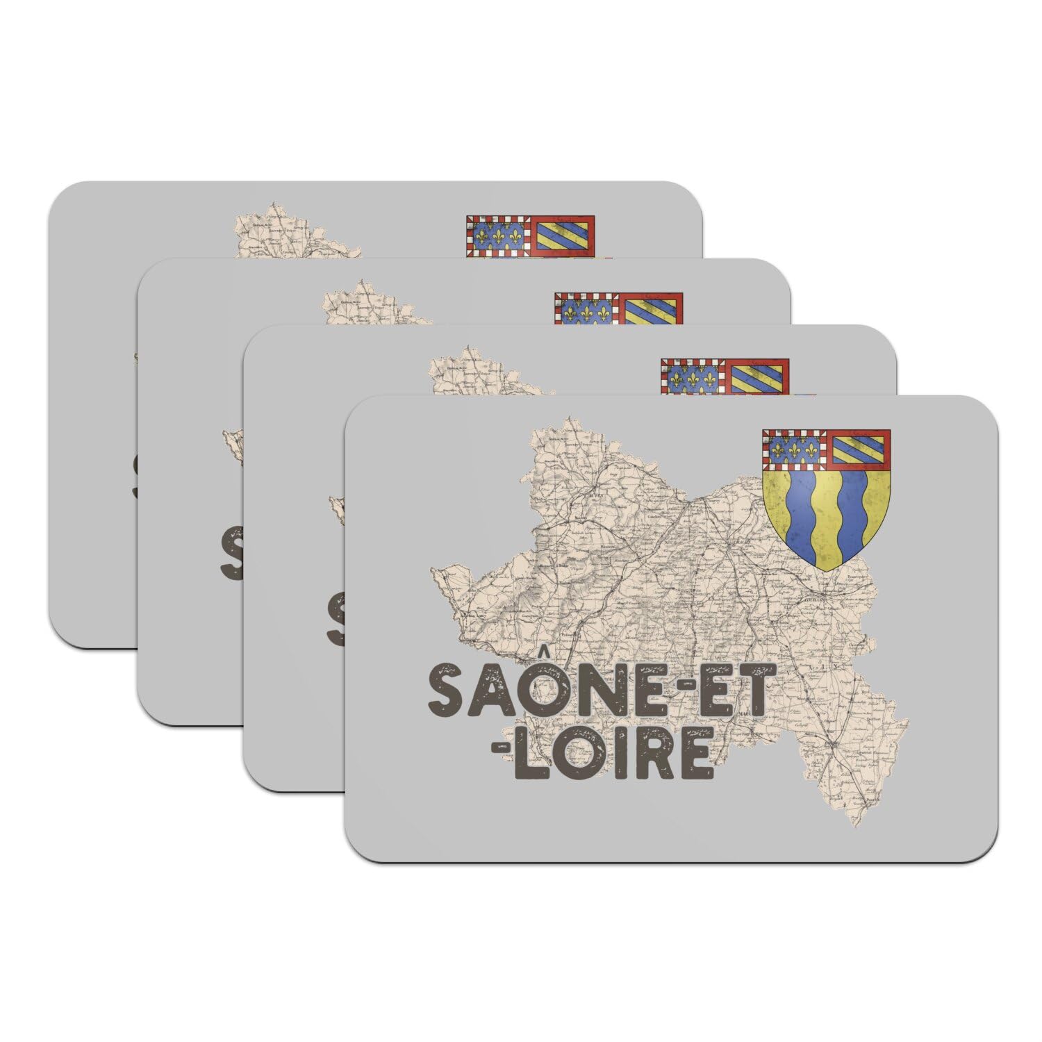 Sets de table Mâcon 71 gris souvenir de Saône-et-Loire idée cadeau