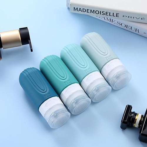 Miniatura 50 de Botellas de viaje para artículos de tocador, aprobados por la Tsa, recipientes de tamaño de viaje de 3 onzas, sin BPA, a prueba de fugas