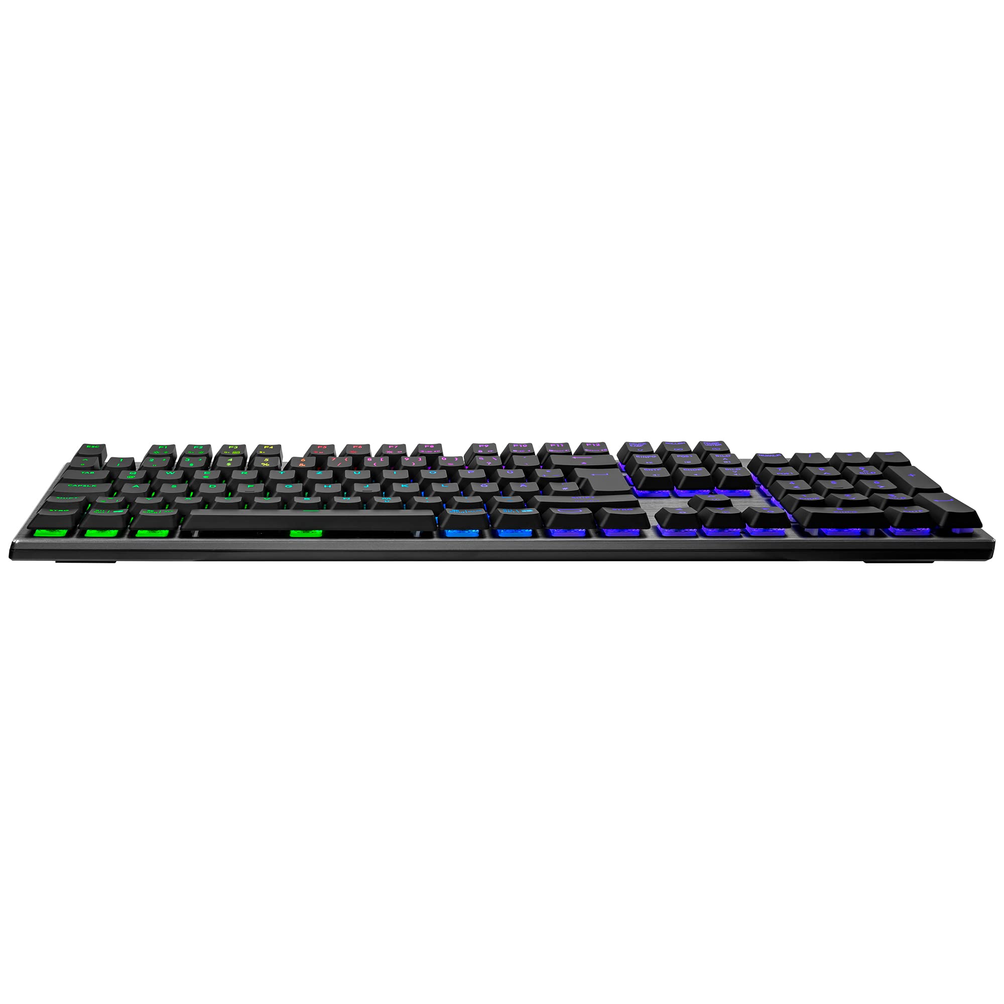 Cooler Master SK652 Mechanische Tastatur (Full-Size) – Mit flachen, schwebenden Tasten, RGB-Beleuchtung, kabelgebundener USB-Typ-A-Anschluss, PC- und MacOS-kompatibel – DE-Layout, Rote Schalter