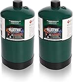BLUEFIRE(2) 16.4 oz 1Lb Propane tank Replacement Fuel Camping Gas Cylinder Pack of 2 All Purpose Portable Canister mini Propane Gas Tank for Camping Stove Outdoor Backpack Burner Heater Cooking Torch