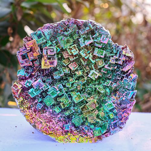 Image of Bismuth Crystal Geode Cluster - 4.25 Inch, 280-320g (9.9-11.3 oz) Iridescent Rainbow Metal Art Specimen - Healing Stone, Home Decoration, Educational & Collector's Display