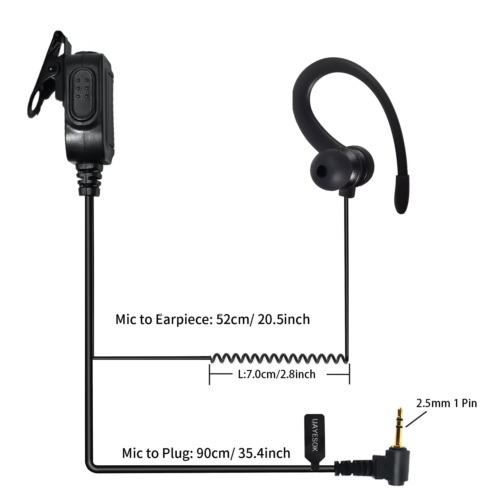 UAYESOK 1 Pin 2.5mm Walkie Talkie Earpiece - Image 4