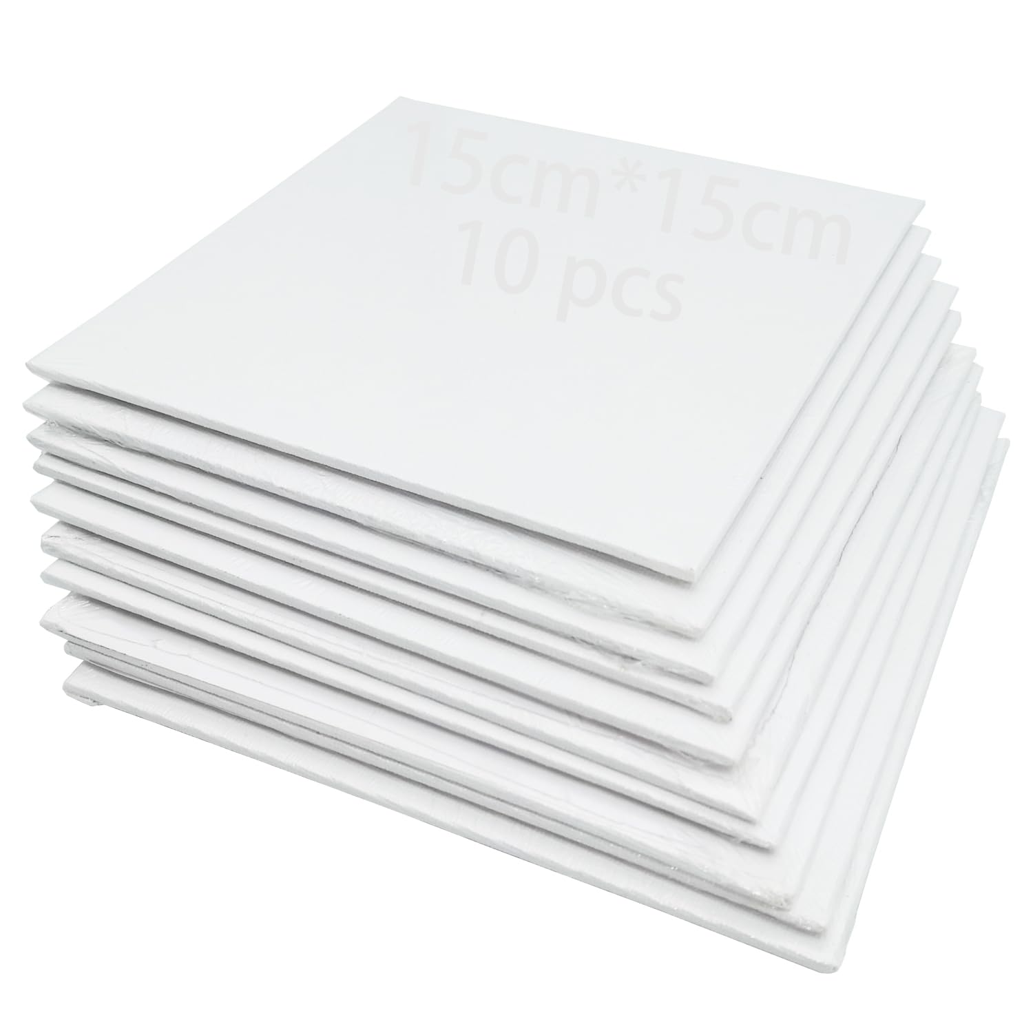 Lienzo, CESFONJER 15 x 15cm Lienzos Pintar, Lienzos en Blanco, Algodón Paneles de Lienzos, Adecuado para pintura al óleo, acrílico, acuarela y más (10 piezas)
