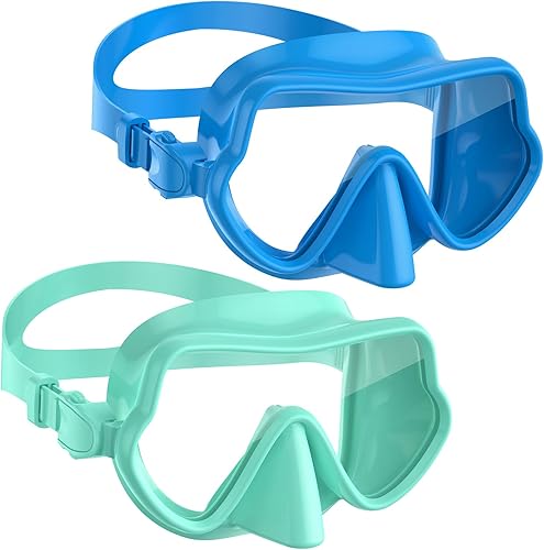 Miniatura 17 de W WSTOO Máscara de esnórquel antivaho antifugas, máscara de buceo panorámica, máscara de natación inastillable de vidrio templado, gafas de natación