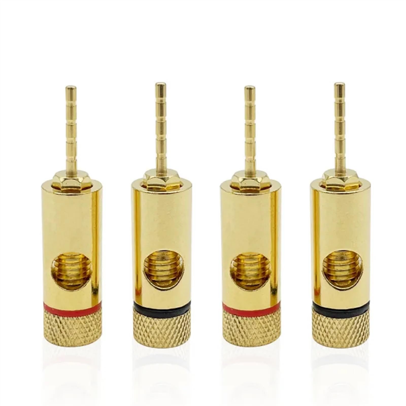 Adaptateur de fiche Banane en cuivre plaqué Or, 8 pièces/4 Paires, 2mm, bornes Banane Droites, fiches de Haut-Parleur, connecteur de câblage (Color : 8 Red)