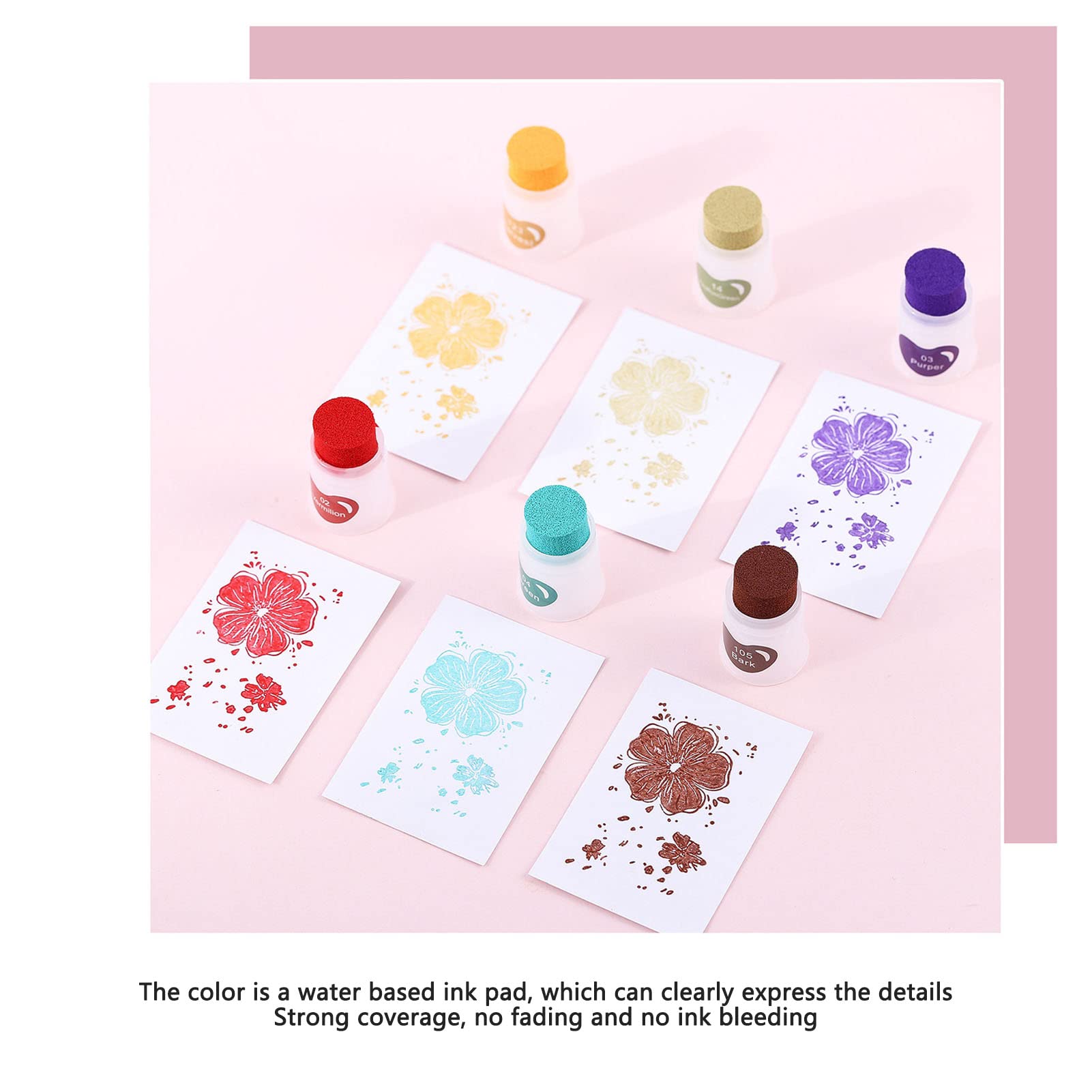 Mini Tampone per Inchiostro per Bambini 35 Colori - Spugna Ad Alta Densità, Copertura Brillante E Forte - Perfetto per Progetti Artistici E Creativi