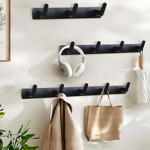 Miniatura 6 de Ganchos multifuncionales para toallas de bata, ganchos de pared para ropa no perforados, ganchos de aluminio para colocar armarios, baños, pasillos