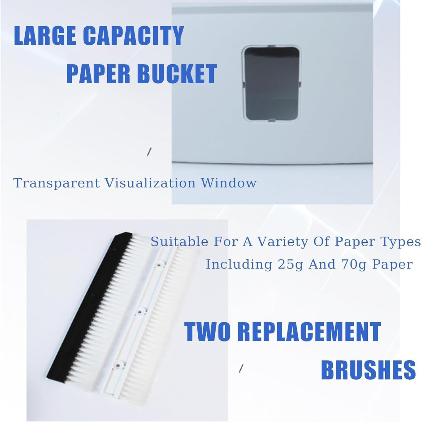 Schneidepapiermaschine,geschreddertes Knisterpapier,7,5 l großes Fassungsvermögen mit Sichtfenster,automatische Start-/Stopp-Funktion,for 25 g/70 g A4-Papier