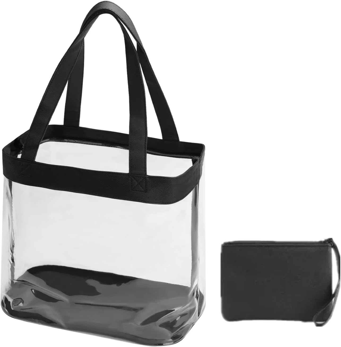 12x12x6 Clear Stadium Bag with 4.5 x 6.5 Clutch Stadium Purse 2 in 1 Sets, Small