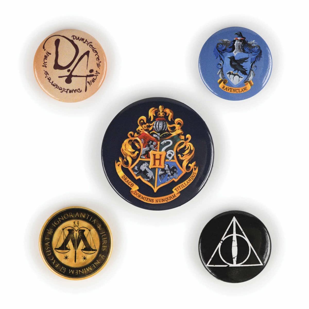 Pyramid International – Set De 5 Badges Harry Potter – Poudlard – 10 X 12,5 Cm – Multicolore