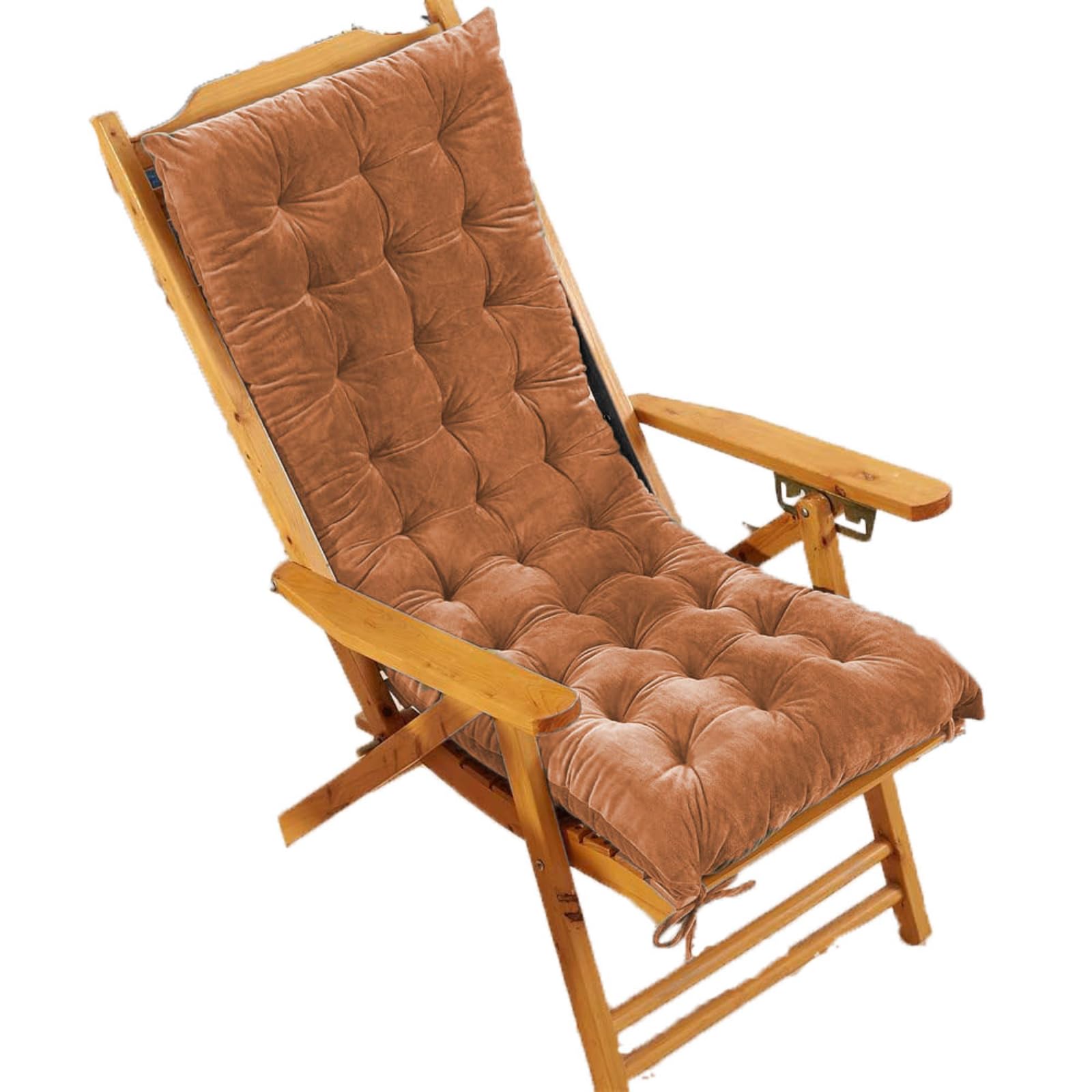 KYMMPL Sun Lounger Cushion with Ties Comfortable Garden Bench Cushion Indoor Outdoor Garden Use Sun Lounger Rocking Chair Solid Color Cushion (Light Coffee,80 * 40)