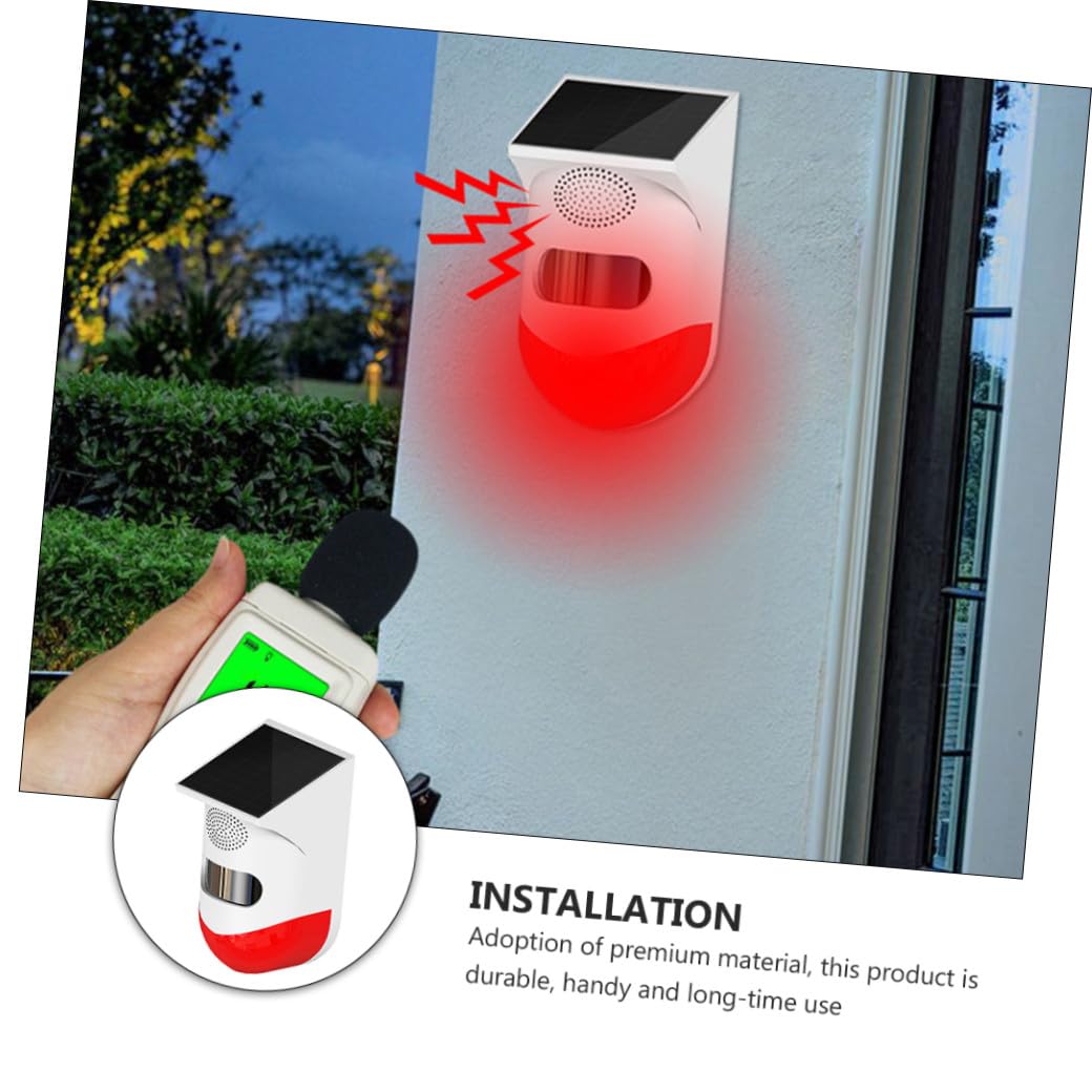 SHINEOFI Détecteur de Sécurité Extérieur Alarme Automatique avec Induction et Charge Solaire pour Villas et Zones Sensibles