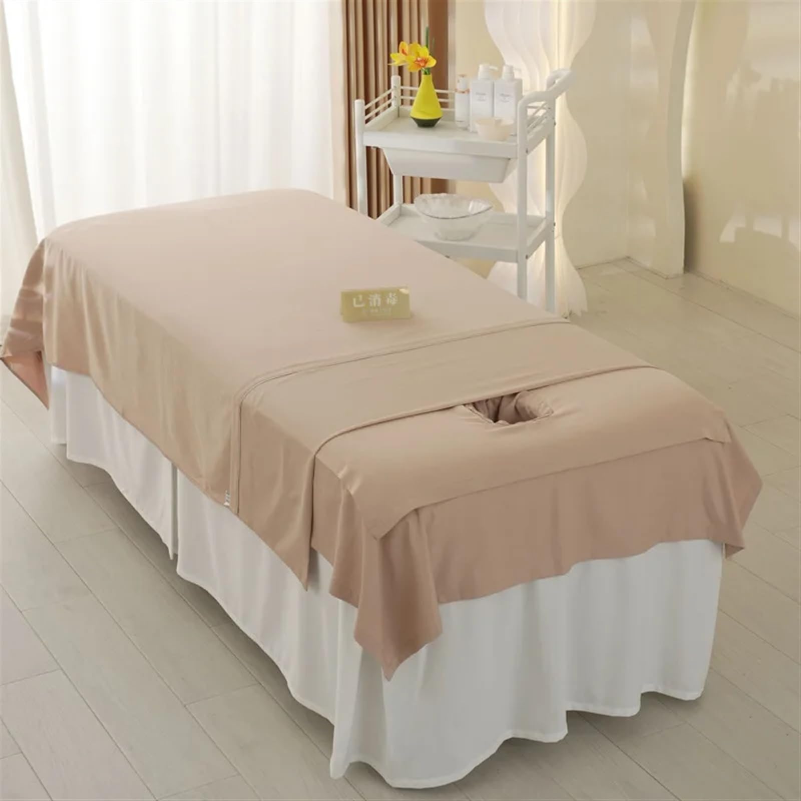 Sabanas Camilla Masaje Sábanas de masajes for salón belleza, suaves, for spa, club, funda mesa transpirable con agujeros, sábana plana, colchón(Coffee,230x118cm no hole)