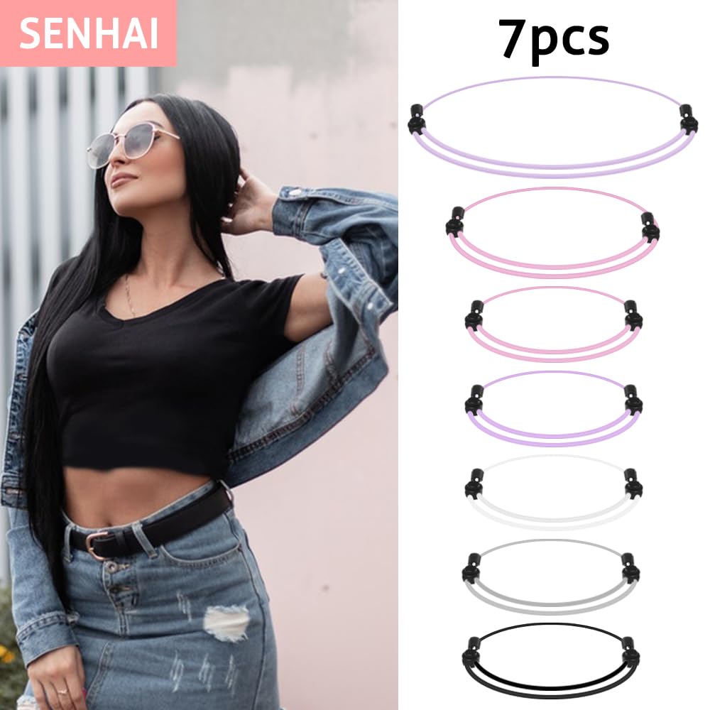 SENHAI - 7 bandas ajustables para camisetas de corte recortado, herramienta de banda elástica para camisas - Elegantes bandas elásticas para suéteres y camisas, transforma la forma en que estilizas