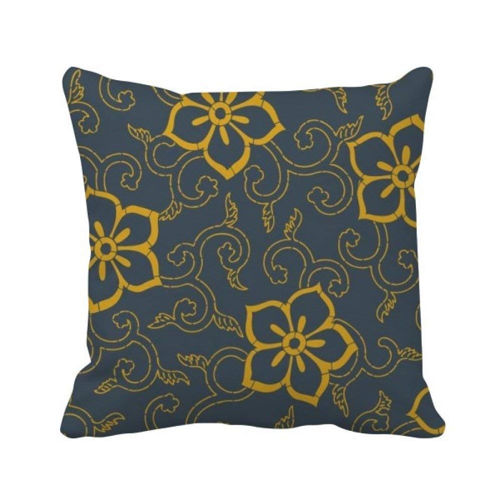 Housse de coussin carrée motif asiatique taie de salon 45x45 cm