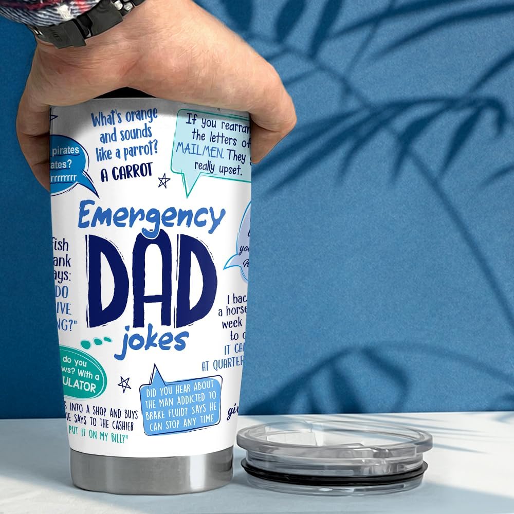 SANDJEST Tumbler For Dad 20oz Dad Jokes Stainless Steel Insulated Tumblers Coffee Travel Mug Funny Cup Gift for Dads Father Papa Birthday Christmas - Image 5
