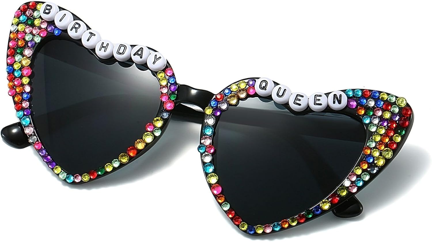 Hanj Heart Shaped Birthday Sunglasses, Rhinestone Birthday Queen Glasses, Heart Sunglasses Birthday Party Favors