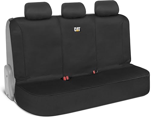 Caterpillar EasyFit - Funda de asiento trasero para autos camiones SUV protector de asiento trasero de banco dividido con acolchado de neopreno