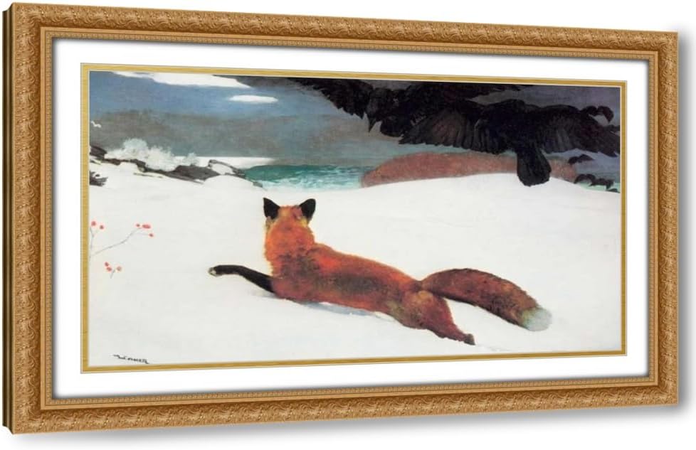 ArtDirect Fox Hunt Custom Framed Art Print Giclee Print or Canvas Options with Various Sizes and Customization by Homer, Winslow