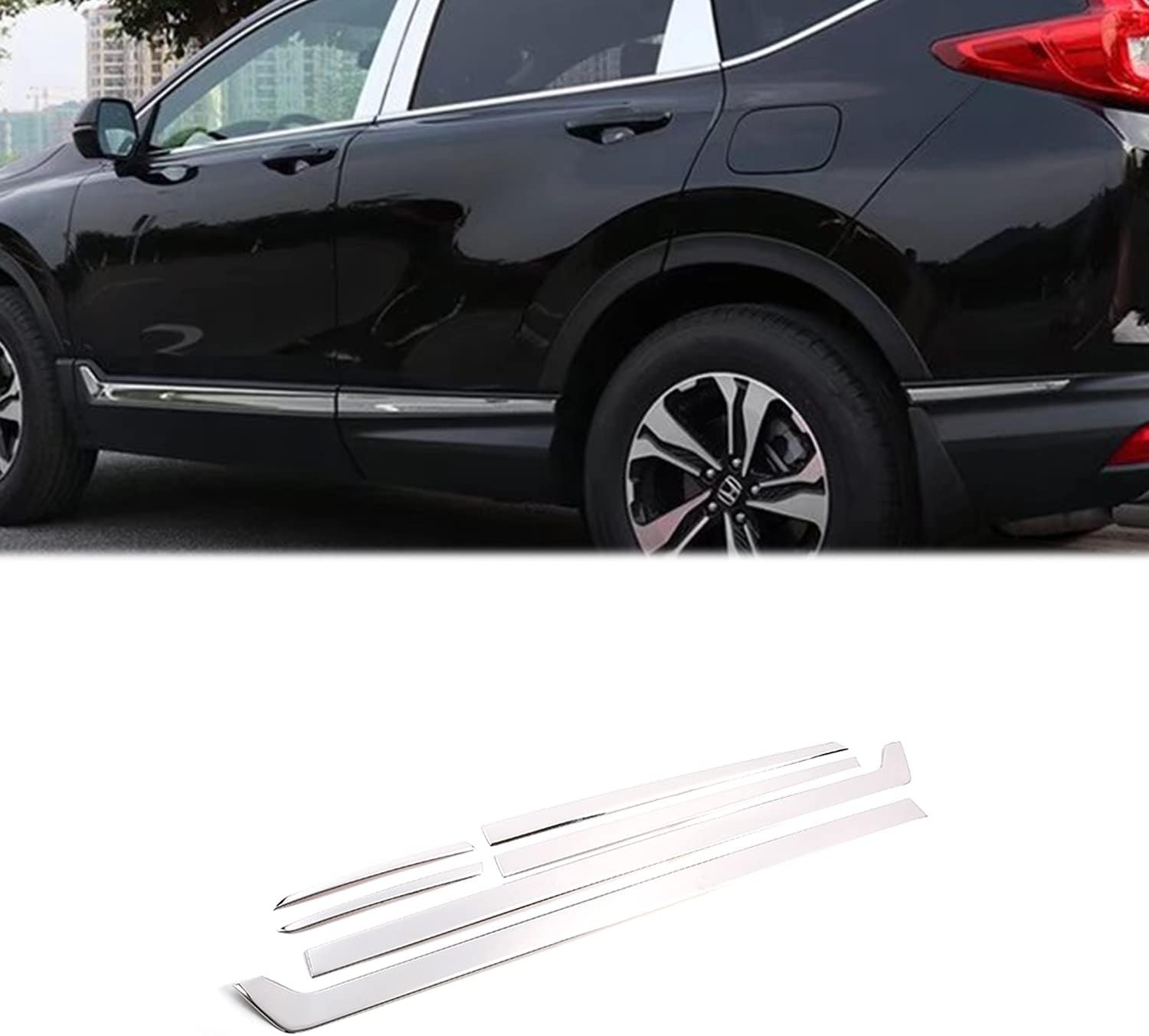 Exterior Car Accessories Fit for CR-V CRV 2017 2018~2020 2021 2022 Side Panel Door Body Molding Trim Stainless Steel 6pcs