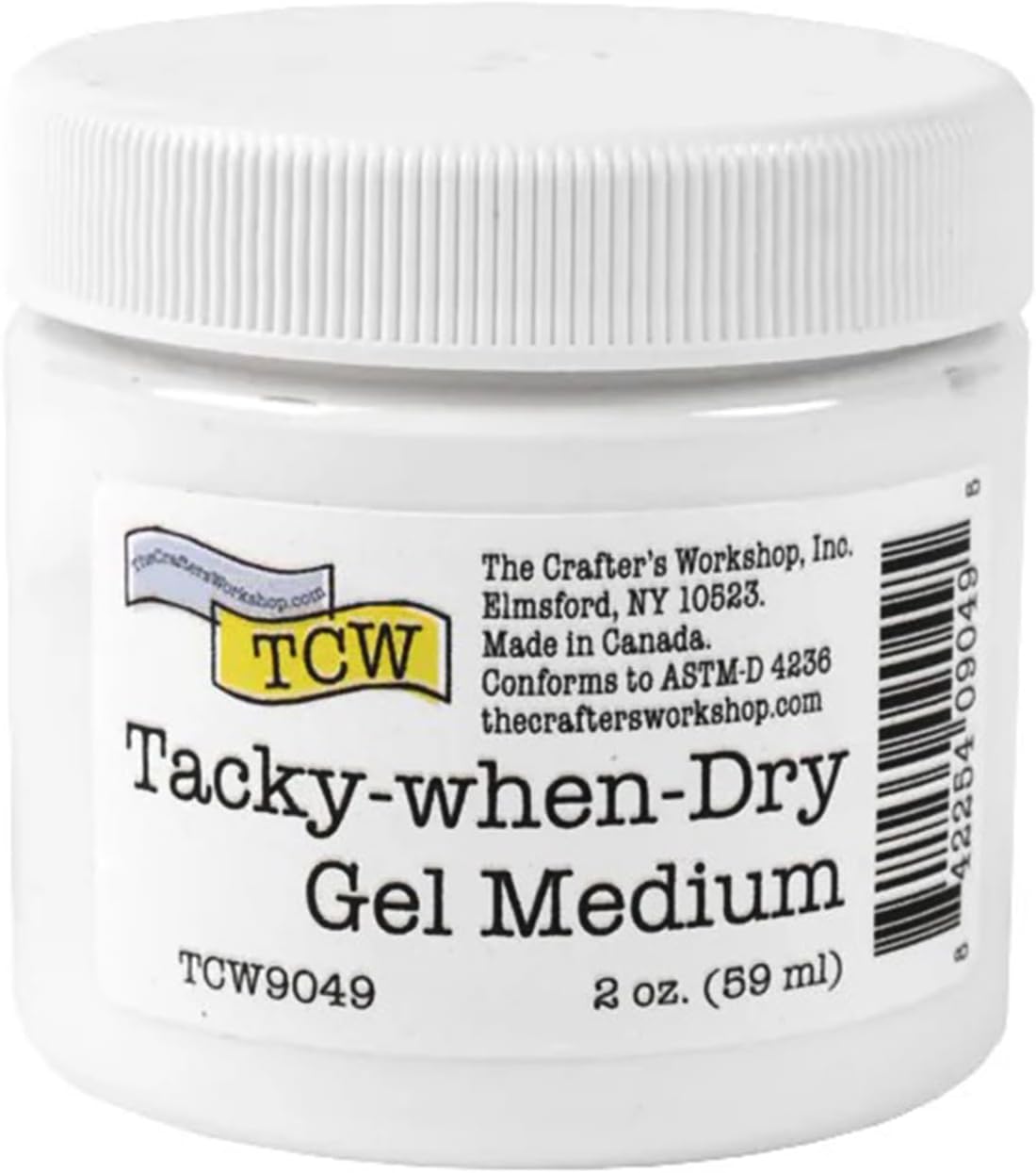 The Crafter’s Workshop – Tacky-When-Dry Gel Medium, Foil Adhesive for Paper Crafts, Journaling & Mixed Media | Dries Clear & Tacky for Glitter, Gilding & Mica Effects, 2 oz Jar
