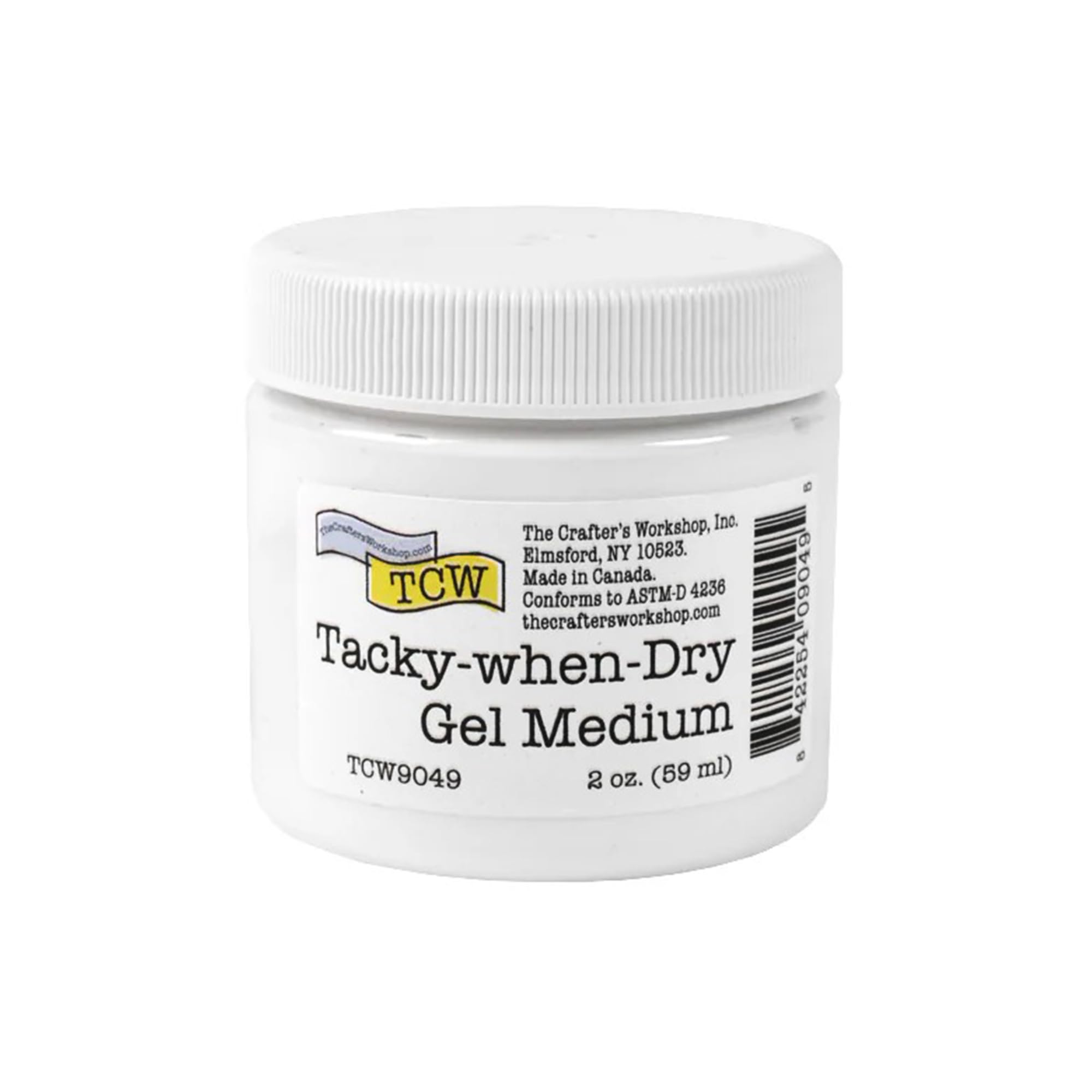 The Crafter’s Workshop – Tacky-When-Dry Gel Medium, Foil Adhesive for Paper Crafts, Journaling & Mixed Media | Dries Clear & Tacky for Glitter, Gilding & Mica Effects, 2 oz Jar