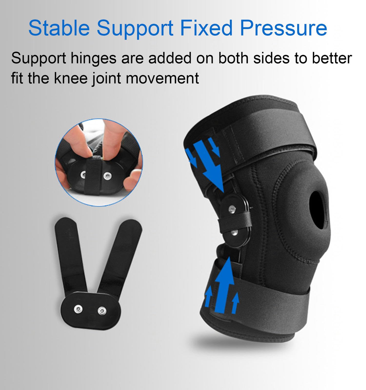 VIDECOR Rodillera de Compresión Ajustable, Soporte para Tendón, Rodillera, Soporte para Hombres y Mujeres, Dolor de Artritis, Recuperación de Lesiones, Correr, Entrenamiento,XL